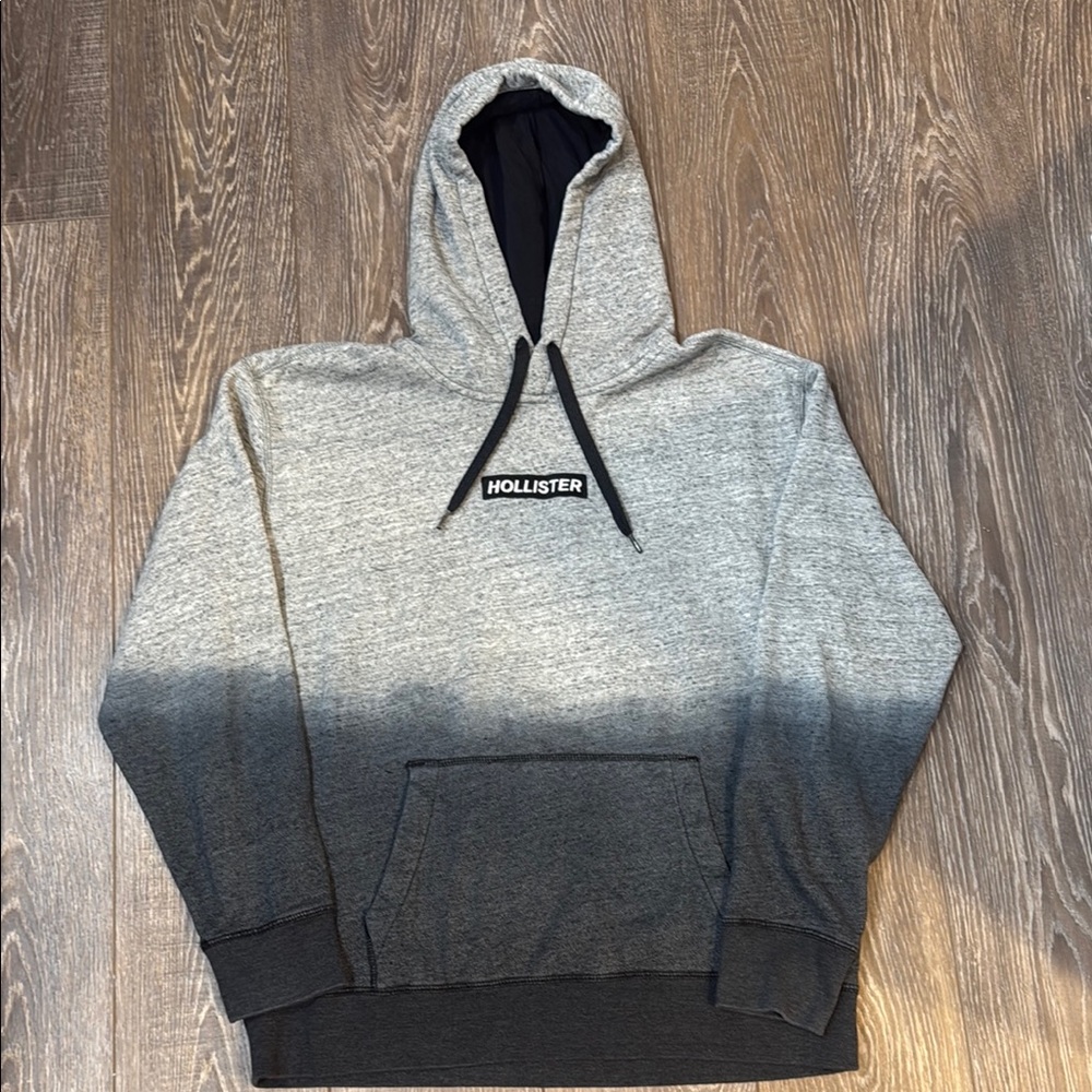 Hollister Gray and Black Men's Hoodie